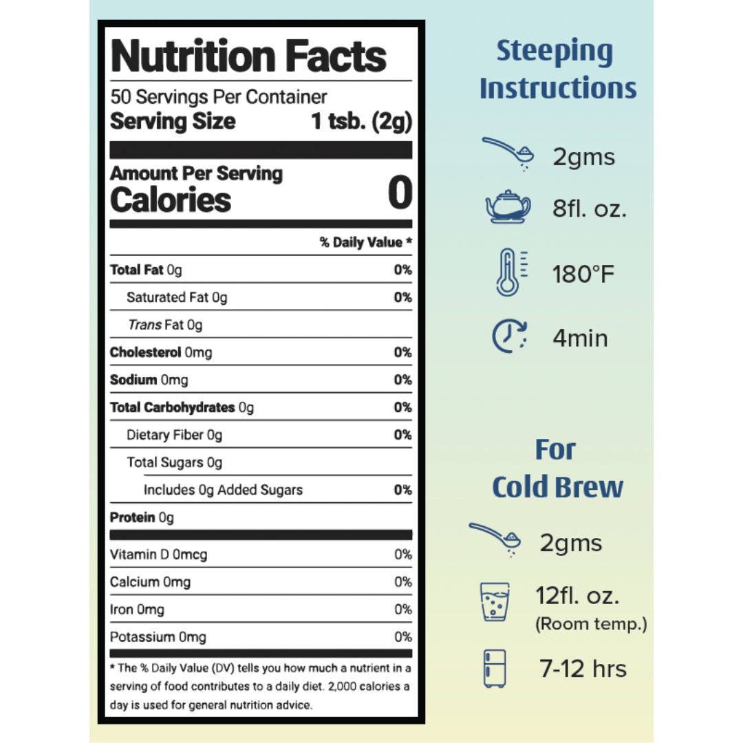 crisp harmony white tea nutrition