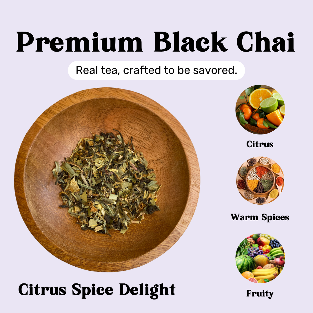 Premium black chai tea loose leaf seaside brew