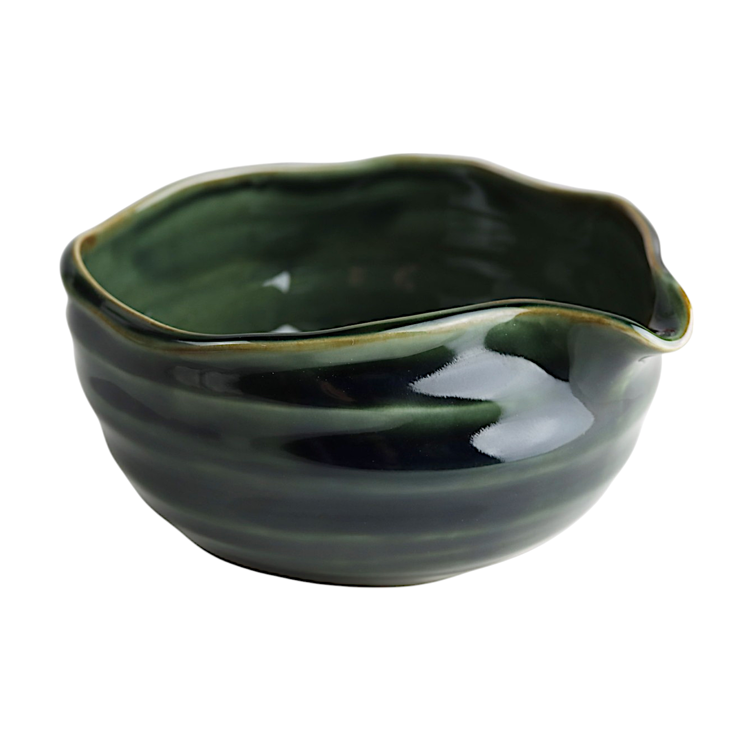 Wabi Moss Japanese matcha pouring bowl with spout