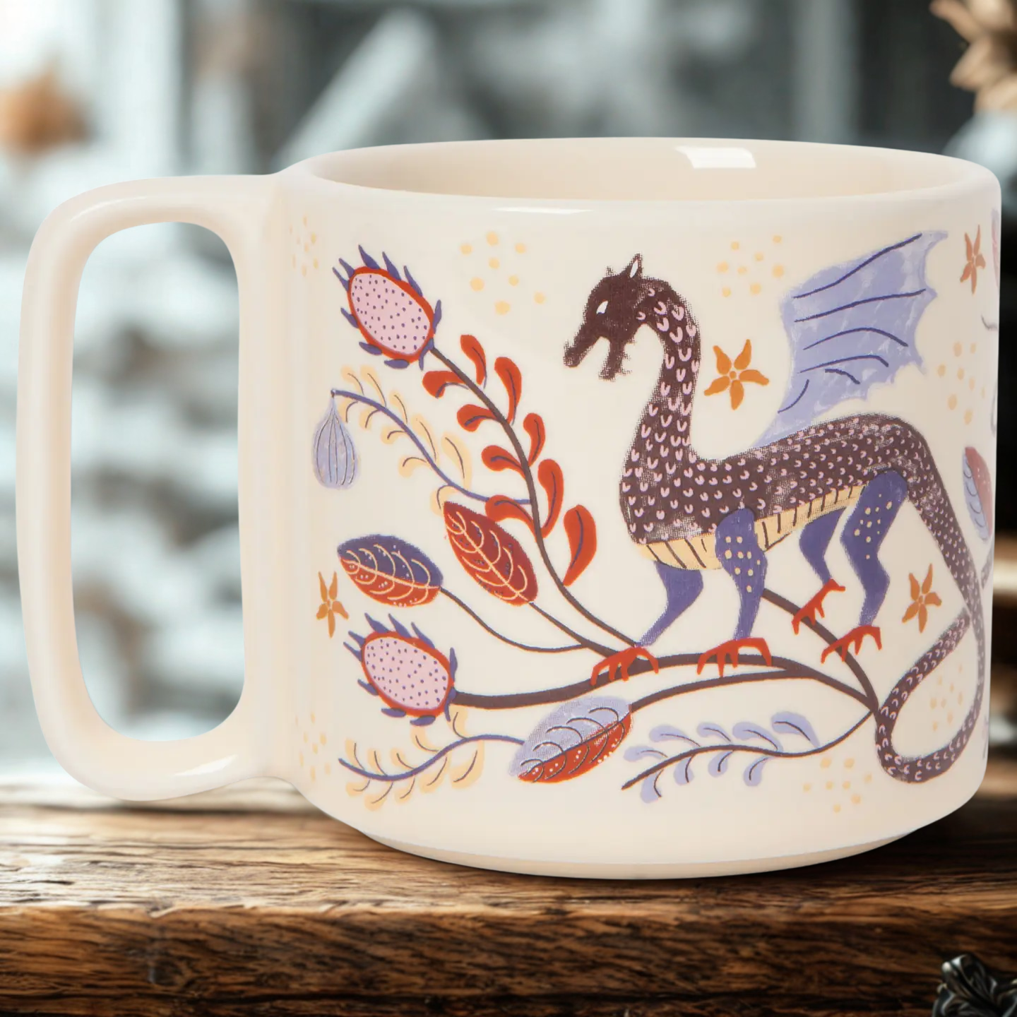 image of short mug with dragon design
