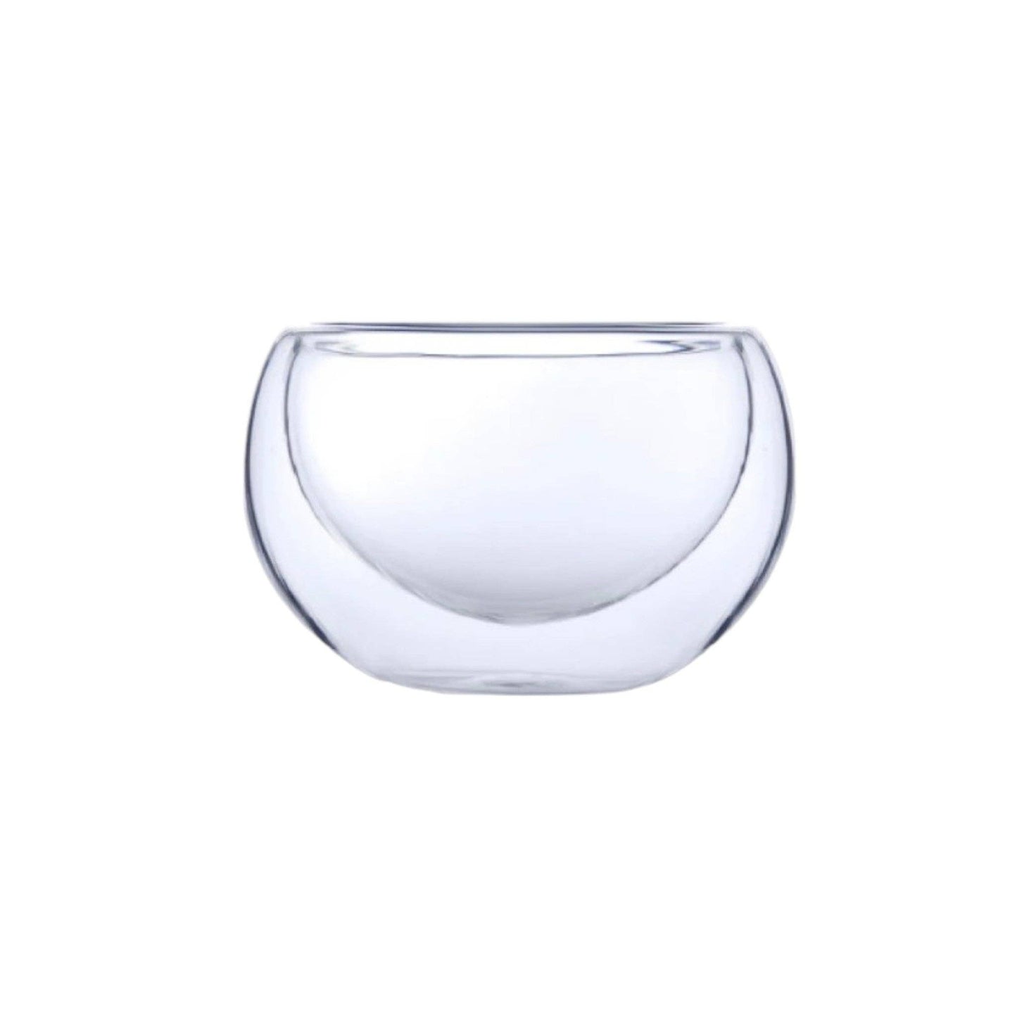 Clear glass bowl on a white background