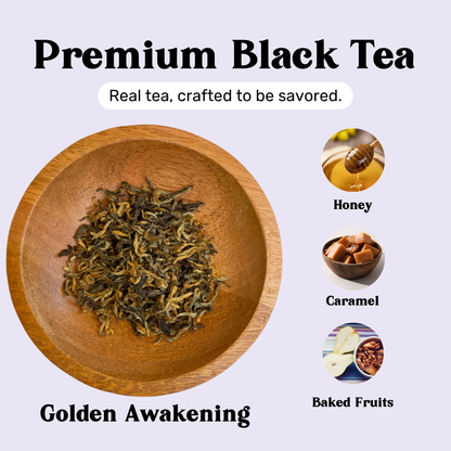 Premium black tea loose leaf Golden Awakening
