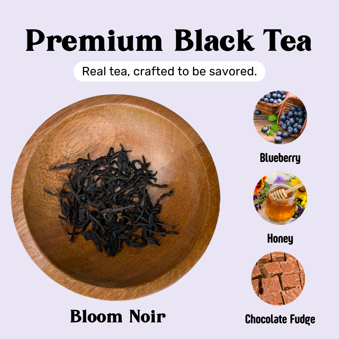 Premium black tea loose leaf  bloom noir
