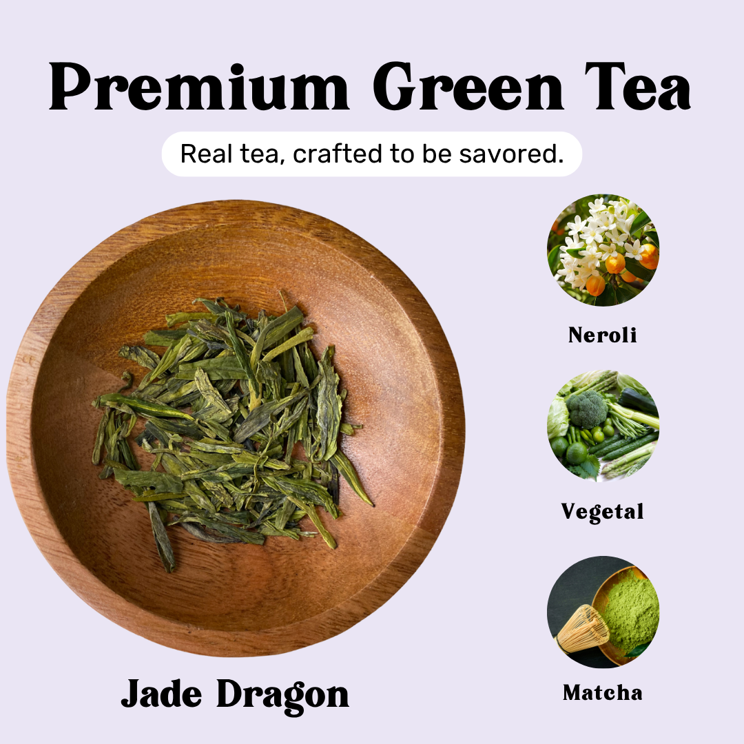 Premium green tea loose leaf jade dragon
