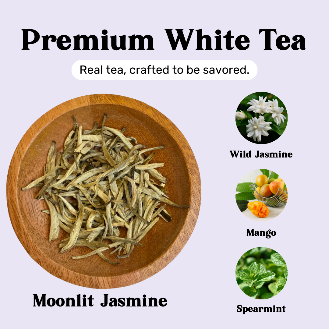 Premium white tea loose leaf moonlit jasmine
