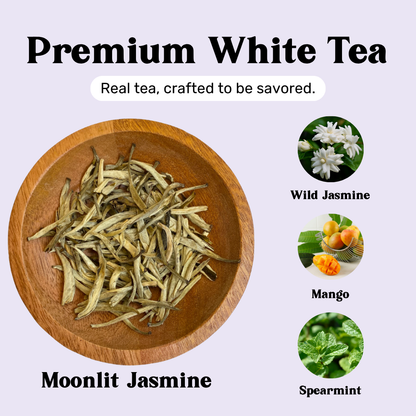 Premium white tea loose leaf moonlit jasmine
