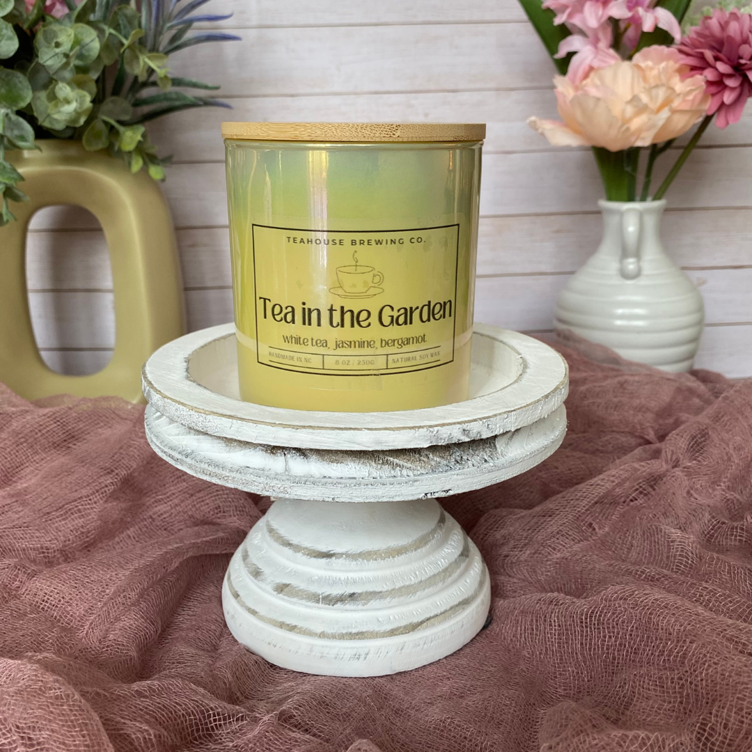 image of yellow candle container - tea scented