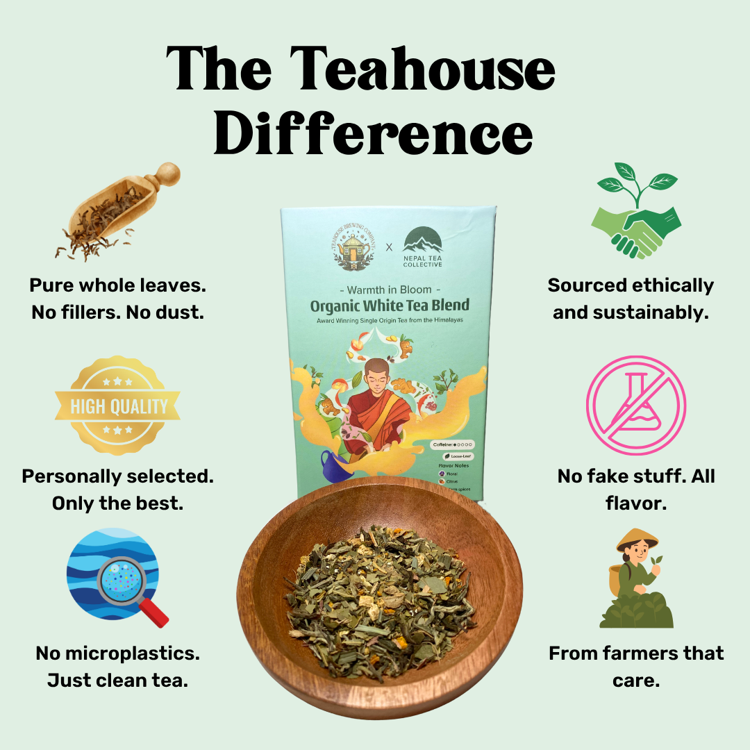 loose leaf tea benefits -  white chai Warmth in Bloom