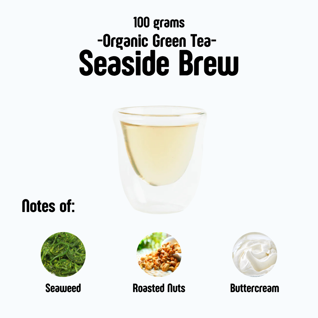 Premium green tea loose leaf seaside brew
