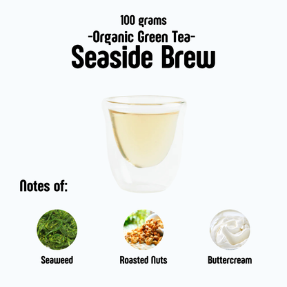 Premium green tea loose leaf seaside brew

