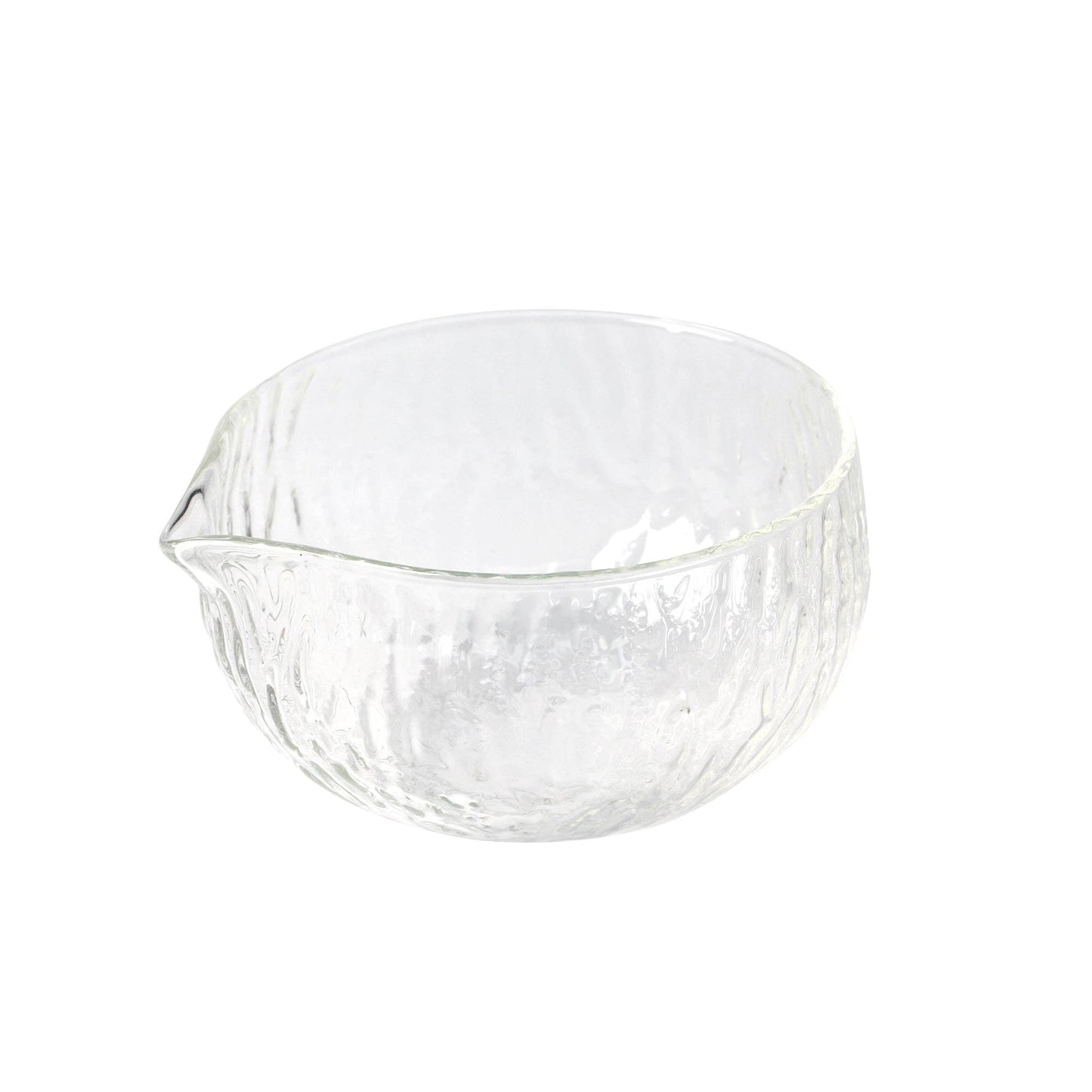 Clear glass bowl on a white background
