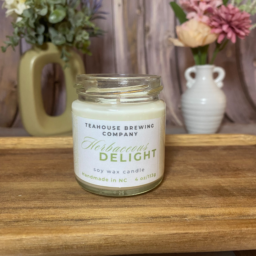 image of mini herbaceous delight candle in clear jar