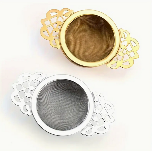 tea strainer silver, gold