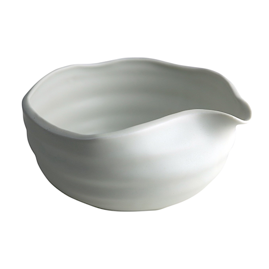 White ceramic bowl on a white background